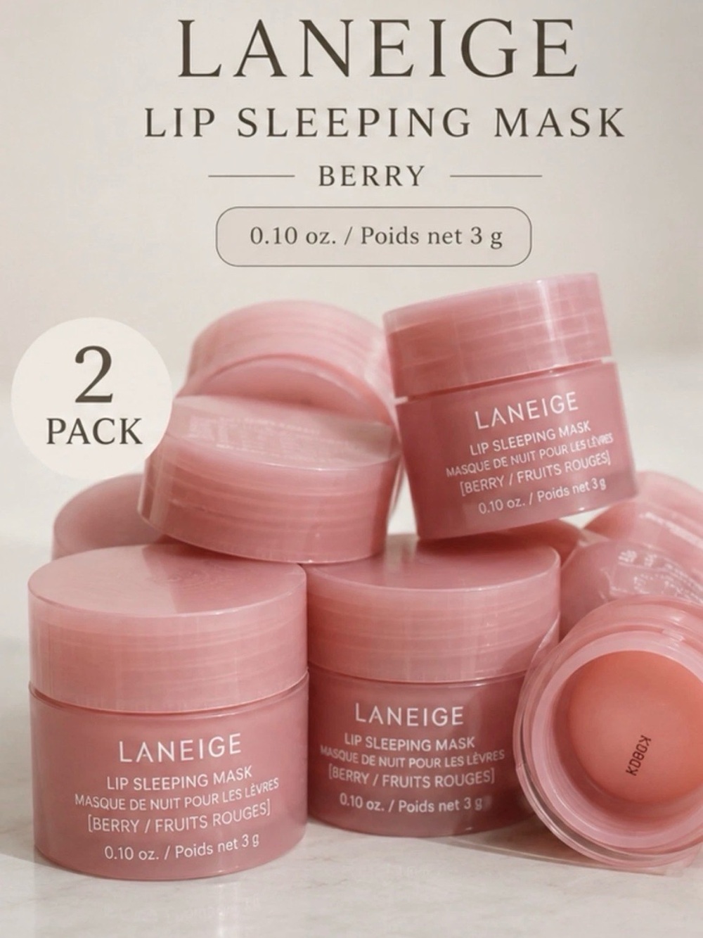 LANEIGE Lip Sleeping Mask - .10oz each  *Great for Travel*